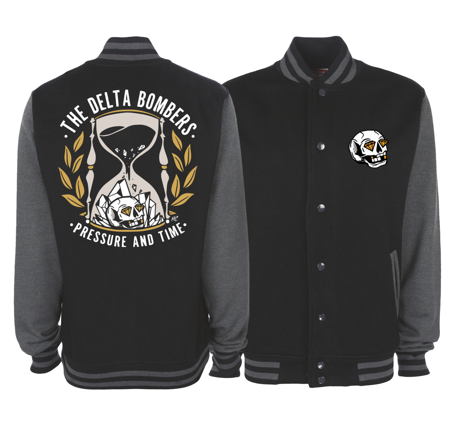 THE DELTA BOMBERS "Pressure and time" VARSITY JACKET UNISEX