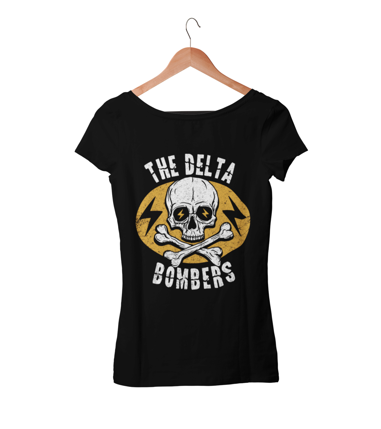 THE DELTA BOMBERS T-SHIRT &quot;ORANGE SKULL&quot;  WOMEN