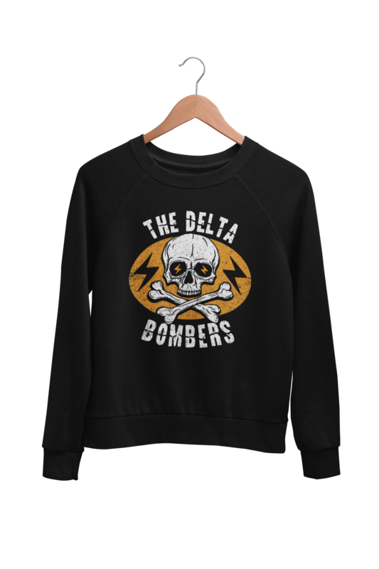 THE DELTA BOMBERS "Orange Skull" SWEATSHIRT