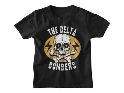 THE DELTA BOMBERS &quot;Orange Skull&quot; T-SHIRT KIDS
