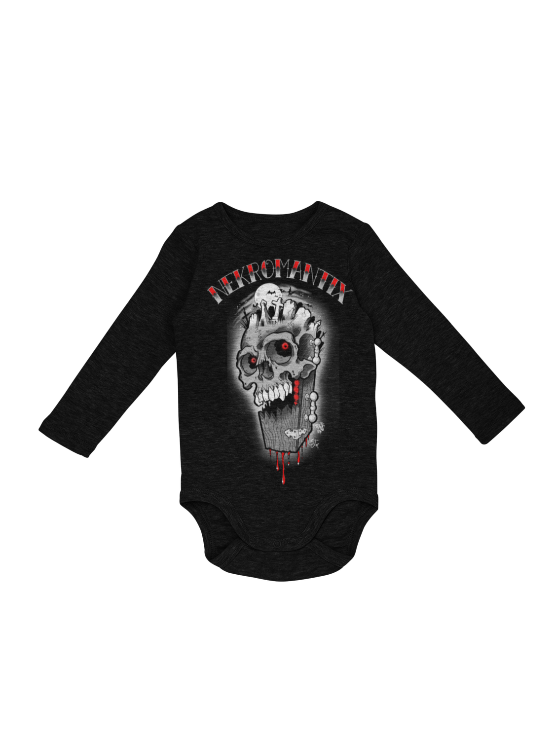 NEKROMANTIX &quot;Coffin Skull&quot; BABY ONIESE