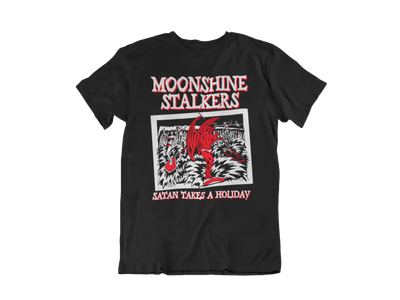 MOONSHINE STALKERS &quot;Satan takes a Holiday&quot; tshirt for MEN