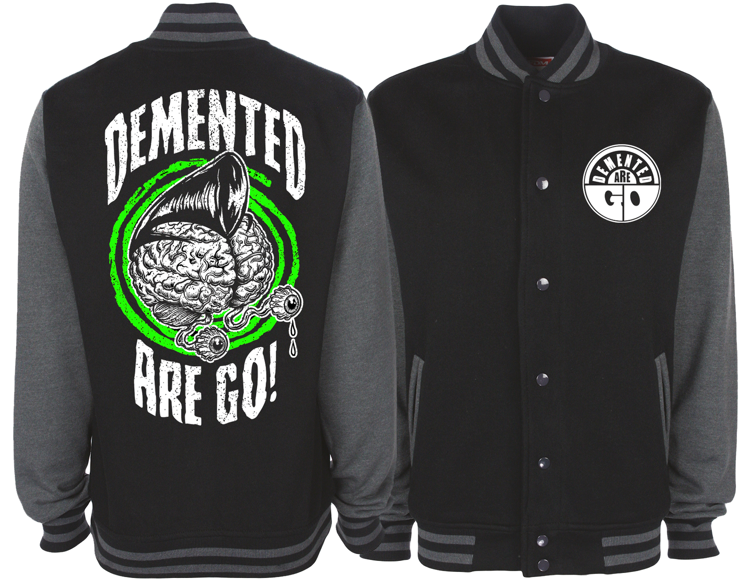 DEMENTED ARE GO &quot;Demented brain&quot; VARSITY JACKET UNISEX