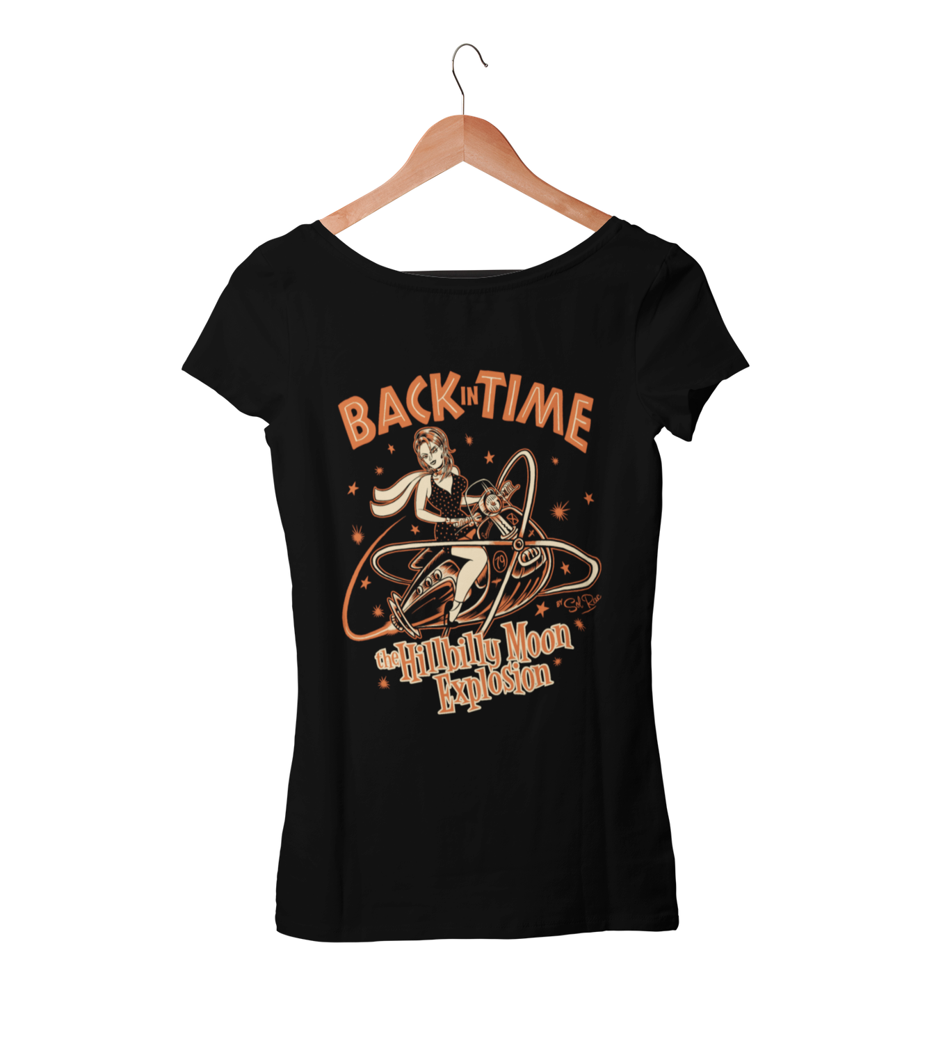 HILLBILLY MOON EXPLOSION &quot;Back in time&quot; tshirt for WOMEN by Solrac