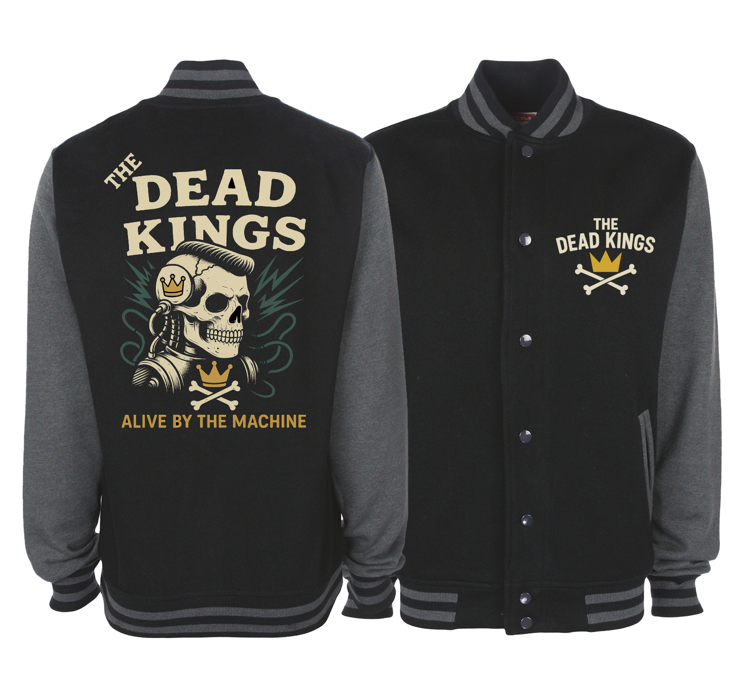 THE DEAD KINGS &quot;Alive by the machine&quot; VARSITY JACKET UNISEX