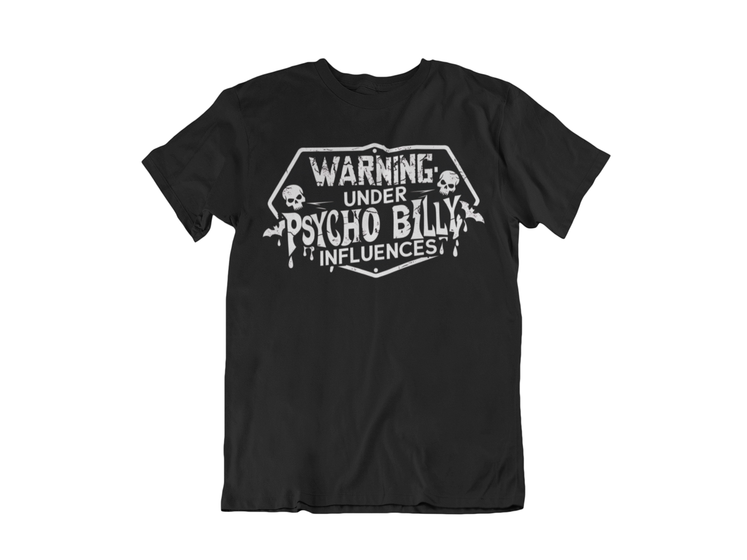 WARNING UNDER PSYCHO BILLY INFLUENCES T-SHIRT MAN
