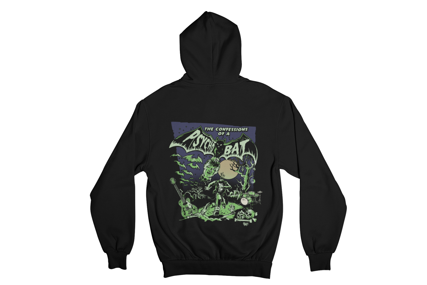 PSYCHO BAT HOODIE ZIP for MEN by VINCE RAY