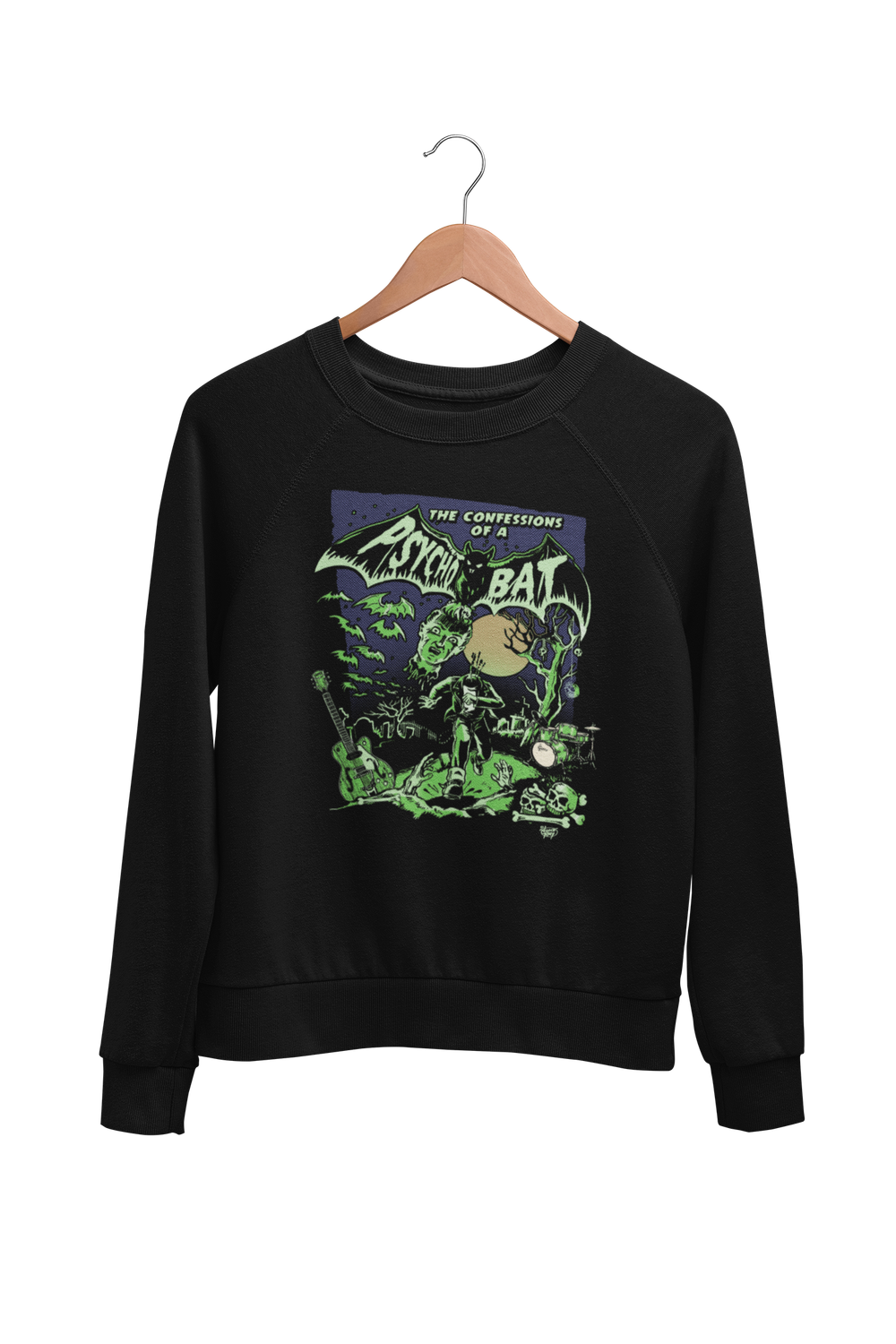 PSYCHO BAT SWEATSHIRT UNISEX by VINCE RAY