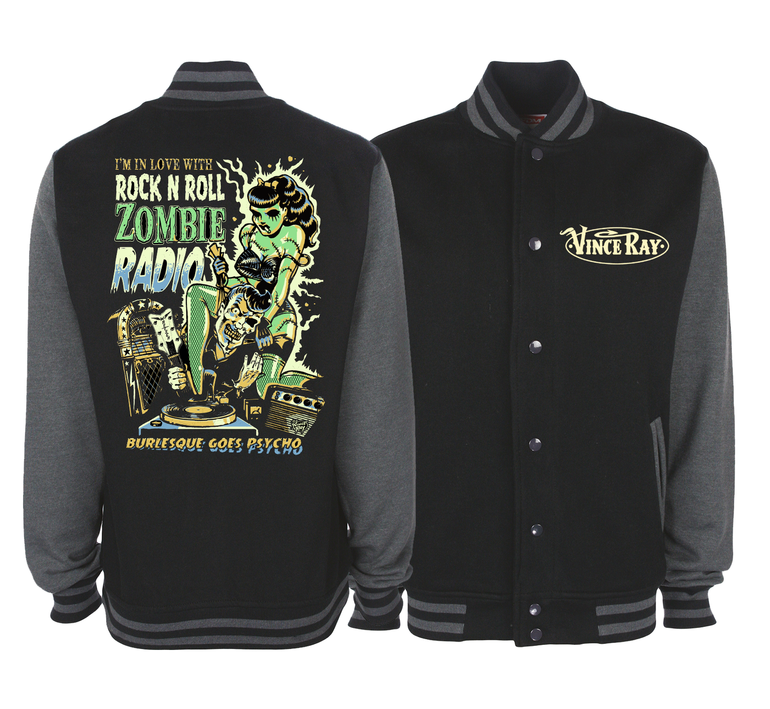 ZOMBIE RADIO VARSITY JACKET Unisex by VINCE RAY