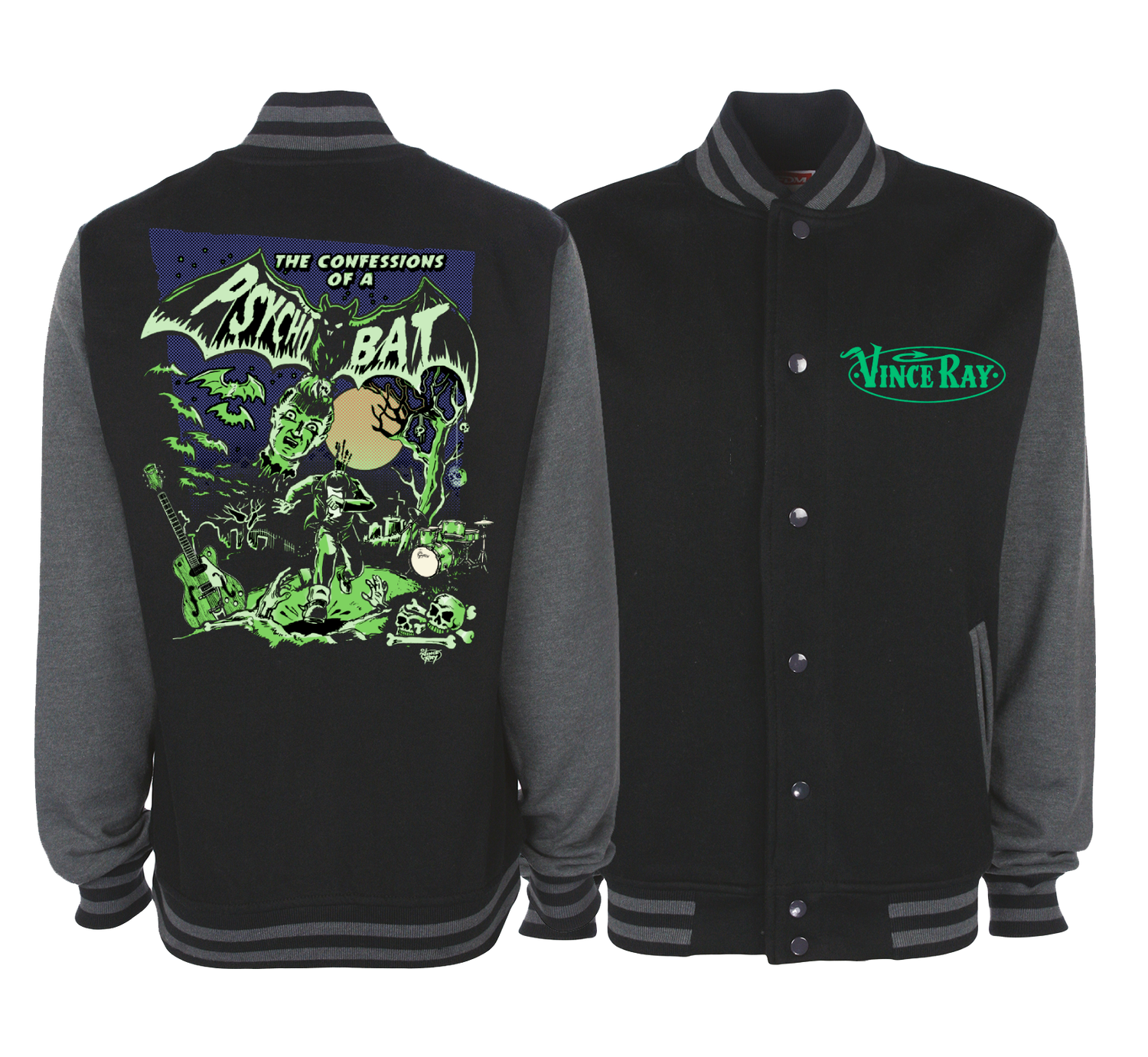 PSYCHO BAT VARSITY JACKET Unisex by VINCE RAY
