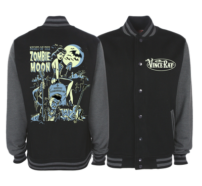 ZOMBIE MOON VARSITY JACKET Unisex by VINCE RAY
