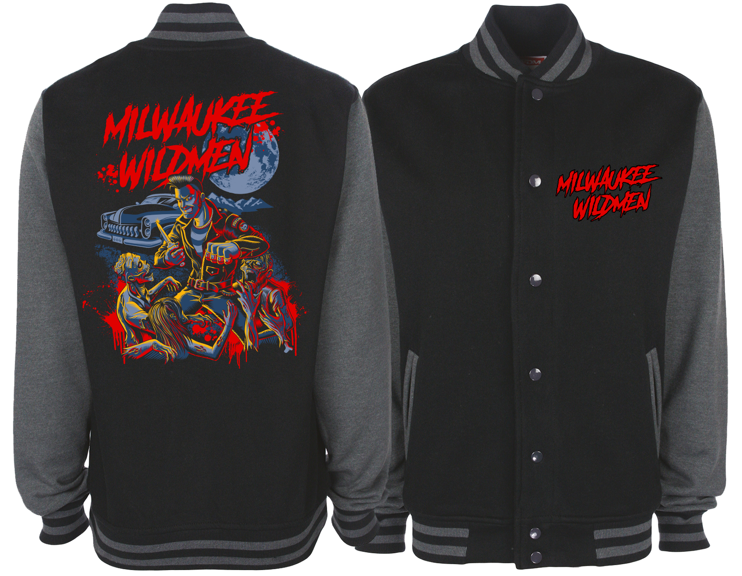 MILWAUKEE WILDMEN &quot;Bloodmoon Zombie&quot; VARSITY JACKET UNISEX
