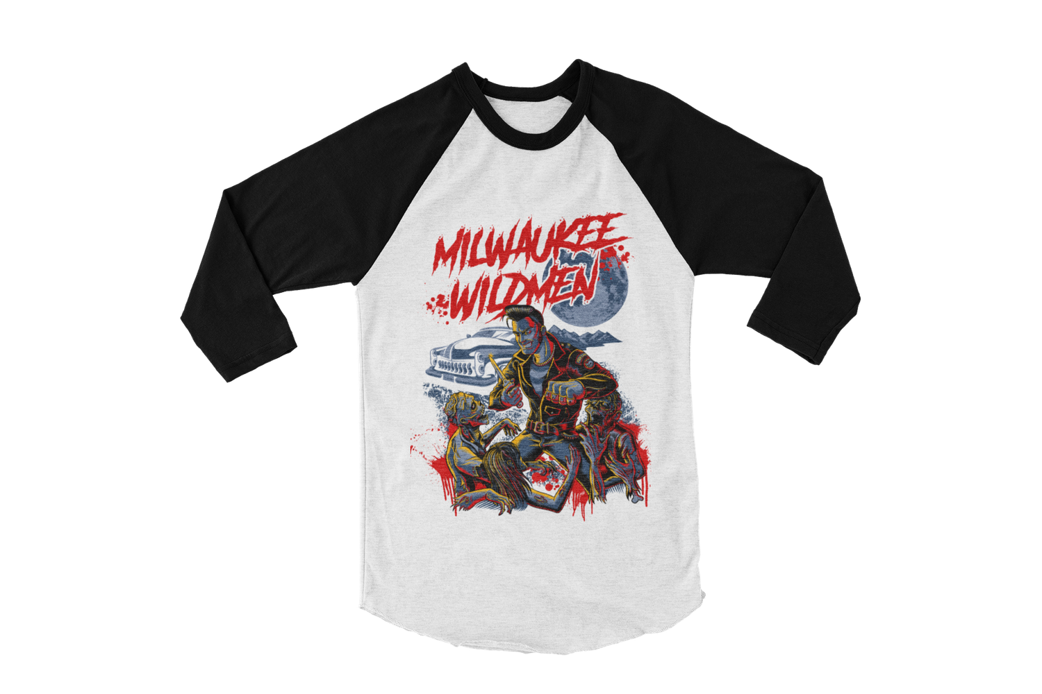 MILWAUKEE WILDMEN &quot;Bloodmoon zombie&quot; BASEBALL LONG SLEEVE  UNISEX
