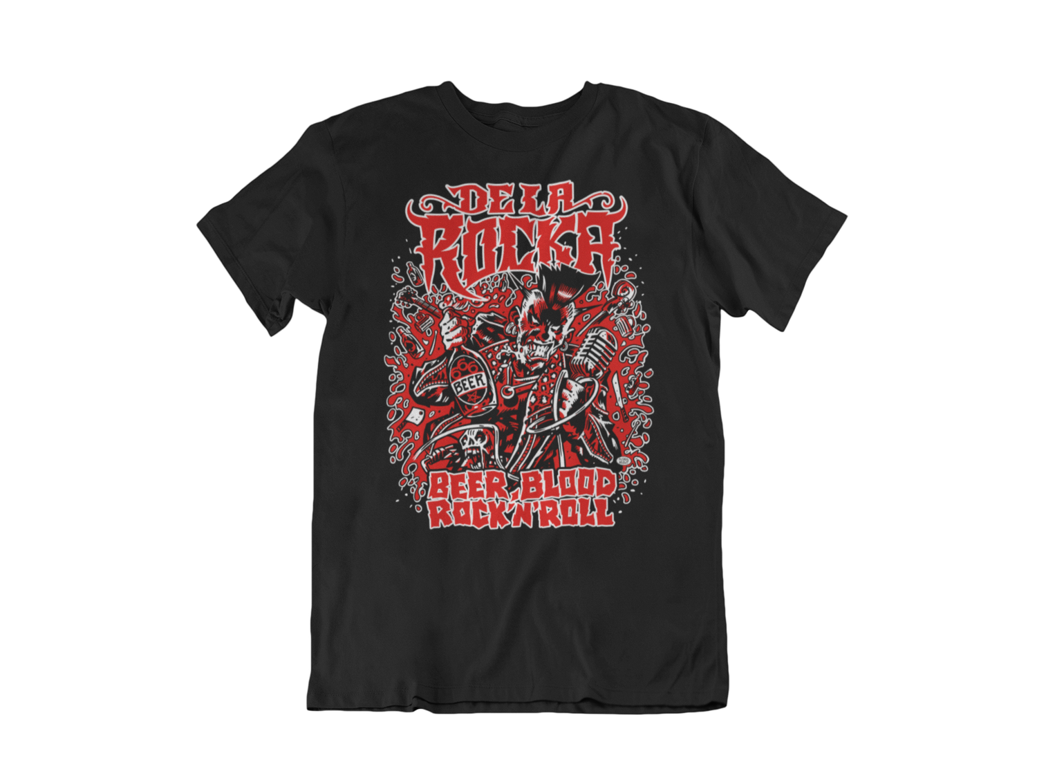 DE LA ROCKA &quot;BEER , BLOOD &amp; ROCK AND ROLL &quot; tshirt for MEN