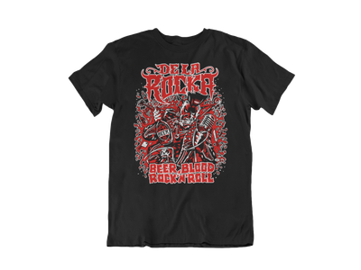 DE LA ROCKA &quot;BEER , BLOOD &amp; ROCK AND ROLL &quot; tshirt for MEN