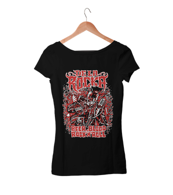 DE LA ROCKA &quot;BEER, BLOOD &amp; ROCK AND ROLL&quot; tshirt for WOMEN