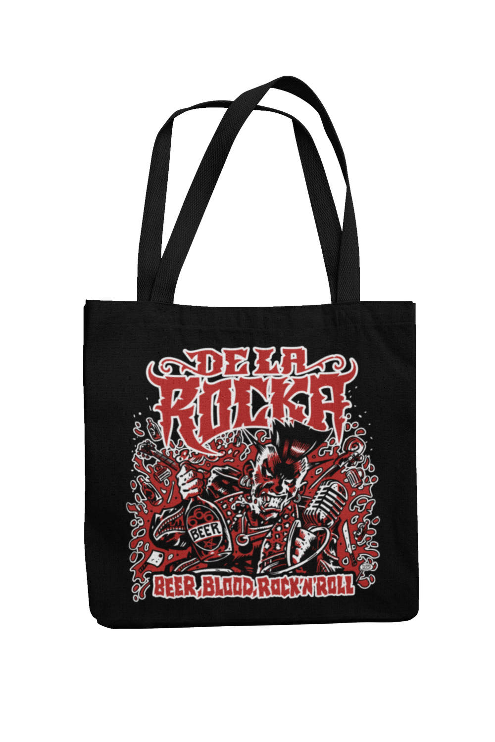 DE LA ROCKA Beer, Blood &amp; Rock and roll Cotton Bag