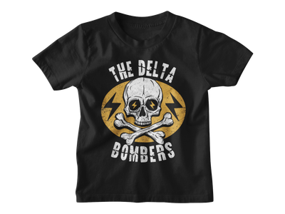 THE DELTA BOMBERS "Orange Skull" T-SHIRT KIDS