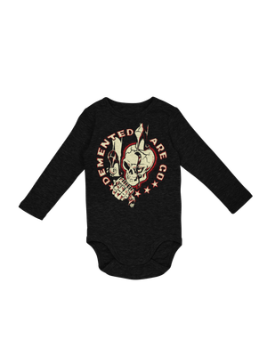 DEMENTED ARE GO "Stiletto skull" BABY ONIESE