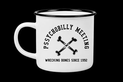ENAMEL MUG - PSYCHOBILLY MEETING WRECKING BONES
