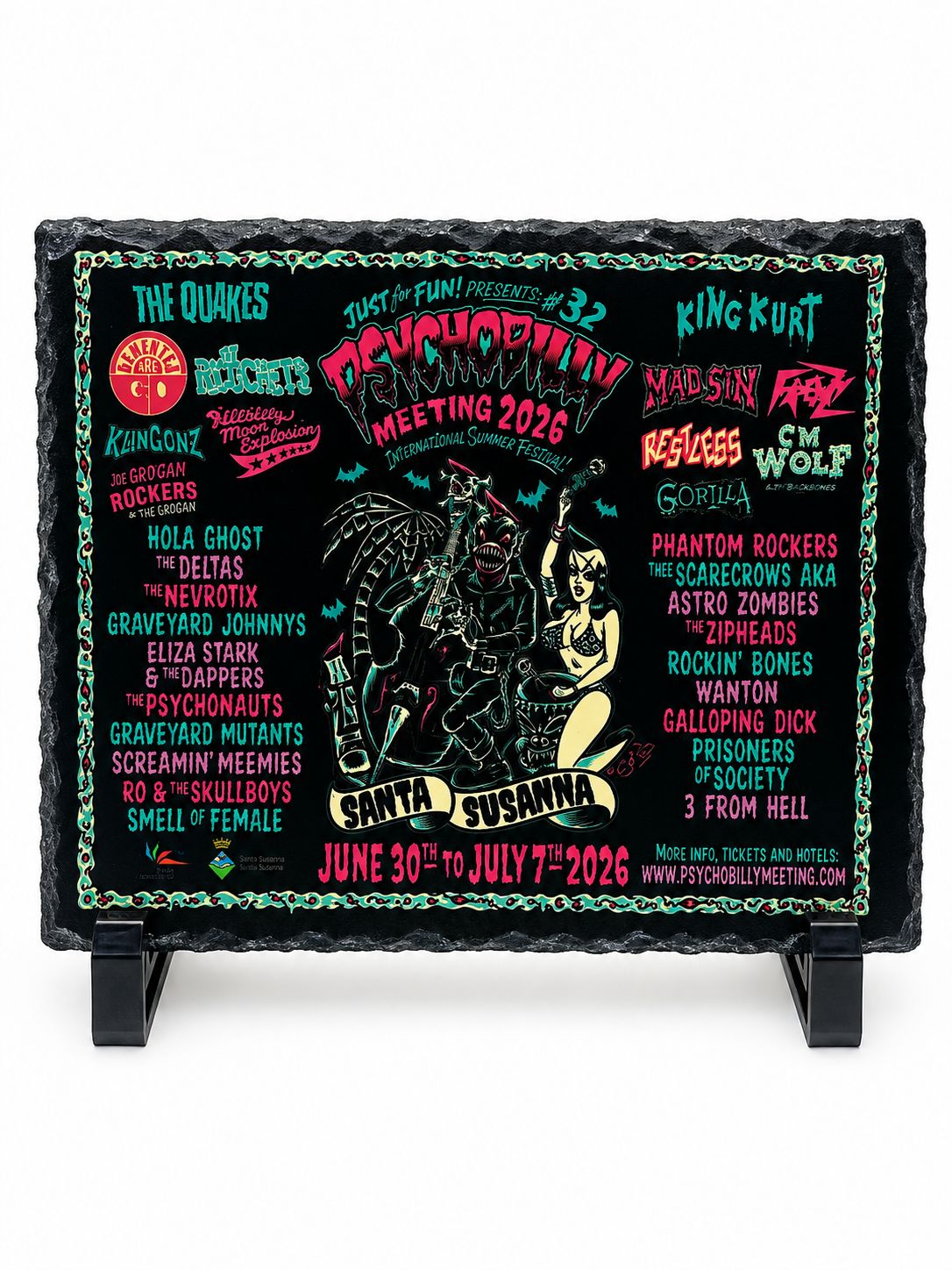 PSYCHOBILLY MEETING 2026 SLATE PLAQUE