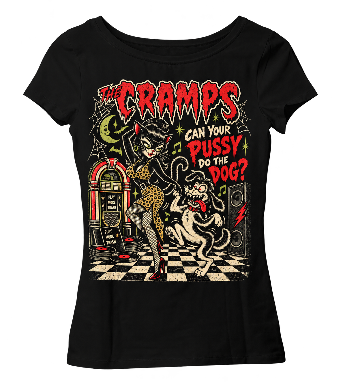 THE CRAMPS "Can Your Pussy Do The Dog" tshirt for WOMEN