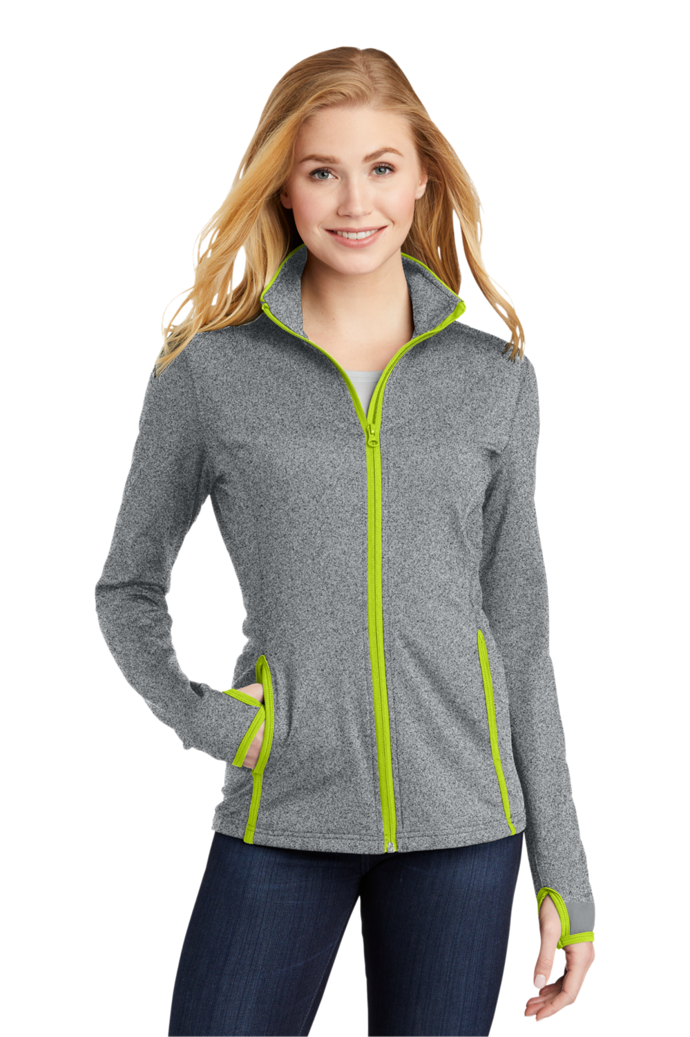 Sport-Tek® Ladies Sport-Wick® Stretch Contrast Full-Zip Jacket