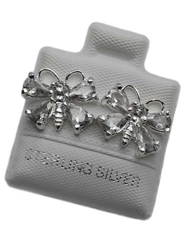 BROQUEL ABEJA CON CZ BCA, BROCHE MARIPOSA, PLATA .925