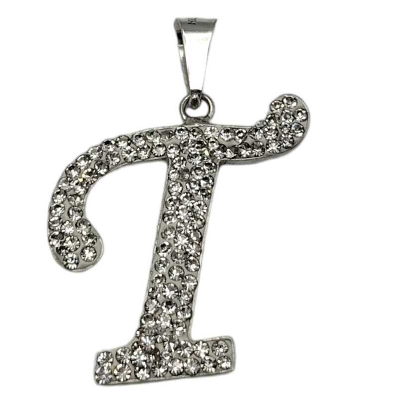 Dije artesanal letra T. 3.5 cm. de largo. PLATA .925