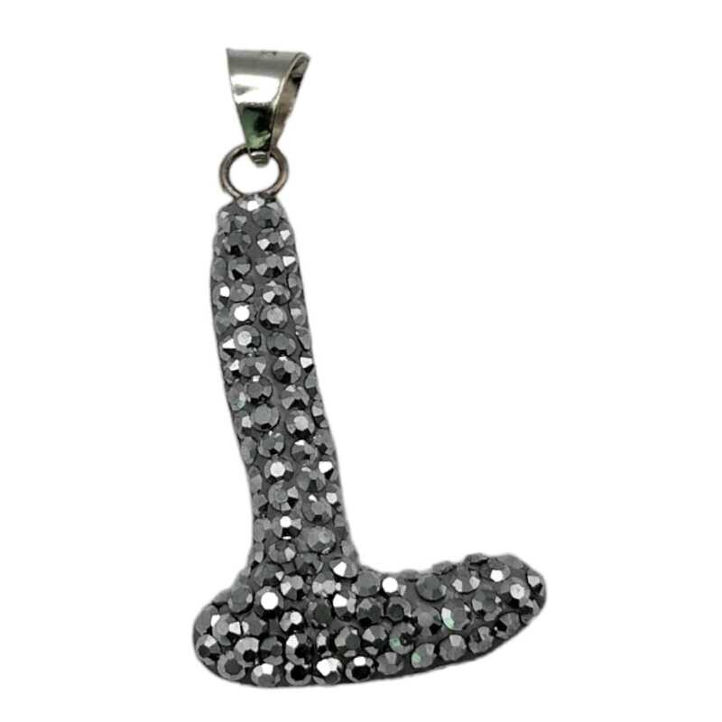Dije artesanal letra L. 4 cm. de largo. PLATA .925