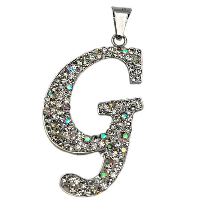Dije artesanal letra G. 4 cm. de largo. PLATA .925