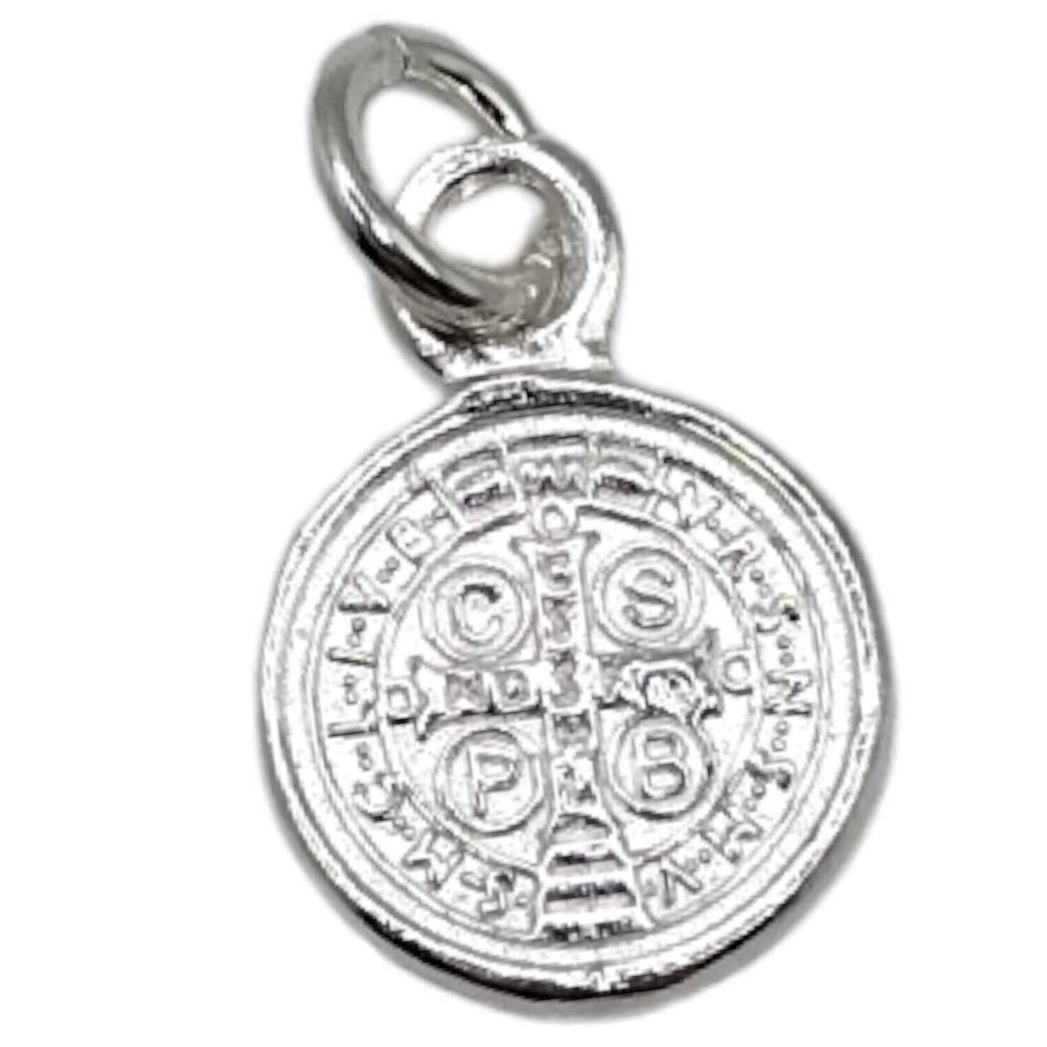 MEDALLA SAN BENITO 1 CM PLATA .925