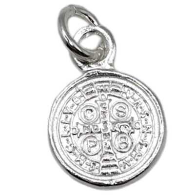 MEDALLA SAN BENITO 1 CM PLATA .925