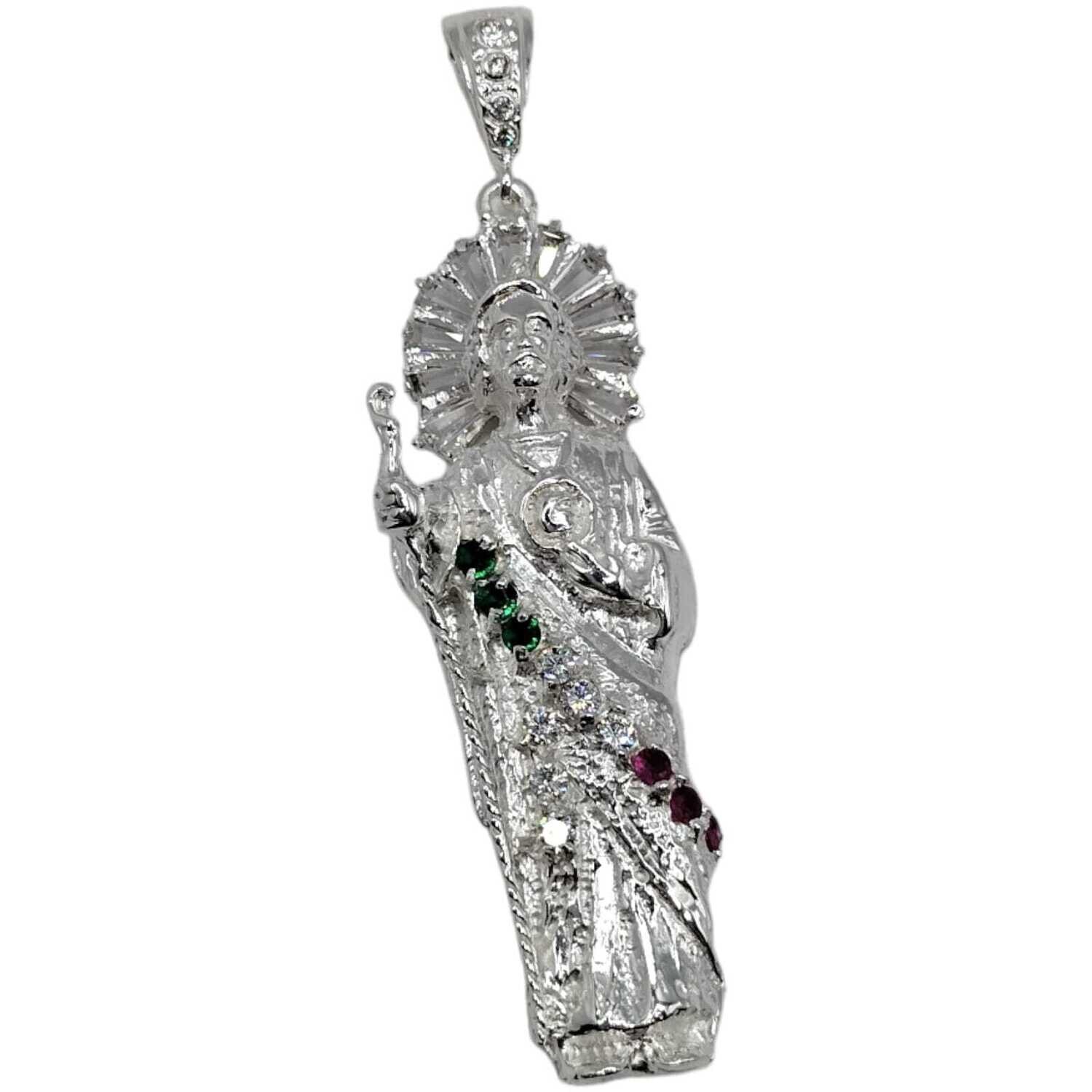 DIJE JESUS CON MANTO TRICOLOR 8.8 CM PLATA .925