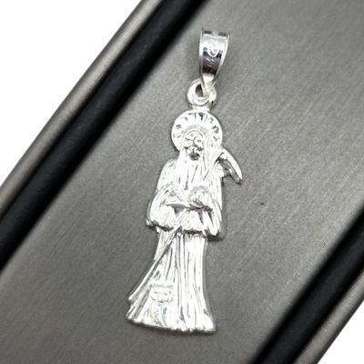 Dije liso Santa Muerte. Diferentes medidas. PLATA .925