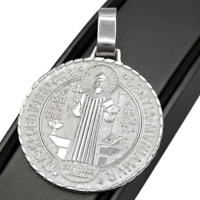 MEDALLA SAB BENITO 5 CM PLATA .925