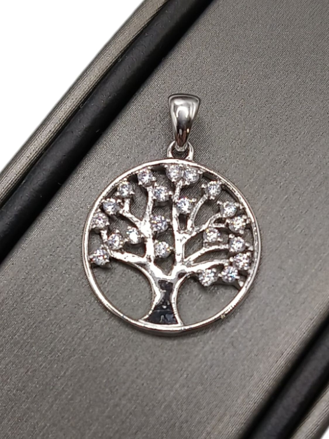 DIJE FANCY ARBOL DE LA VIDA. PLATA 925 CON RODIO. MIDE 2CM PLATA .925