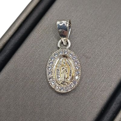 Medalla Virgen Gpe Bicolor PLATA .925