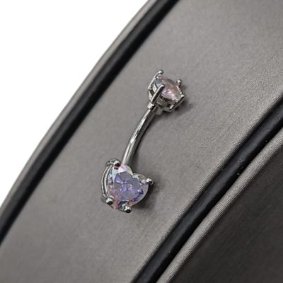 Arete Ombligo Corazon  Tornasol ACERO INOXIDABLE