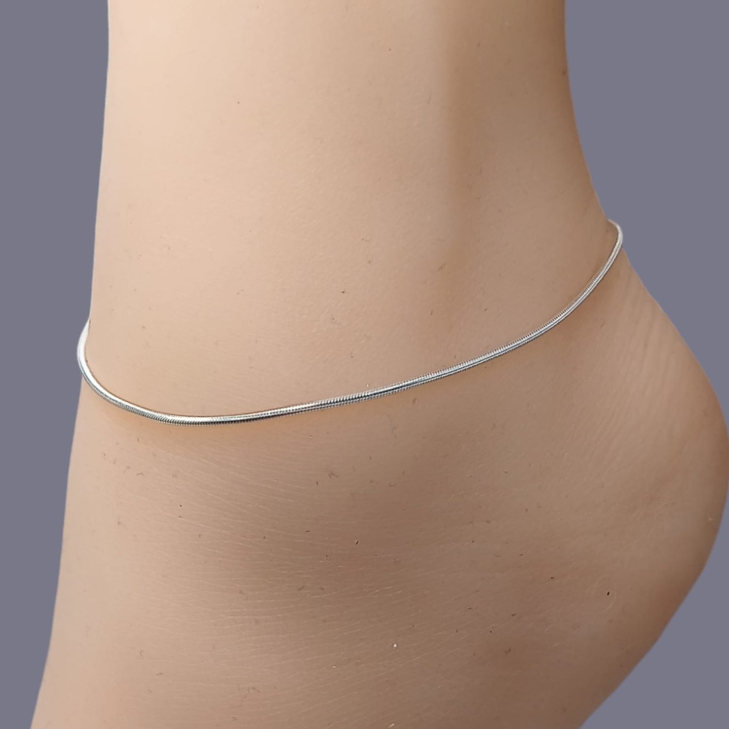Tobillera  cola de rata  9.5&quot; PLATA .925