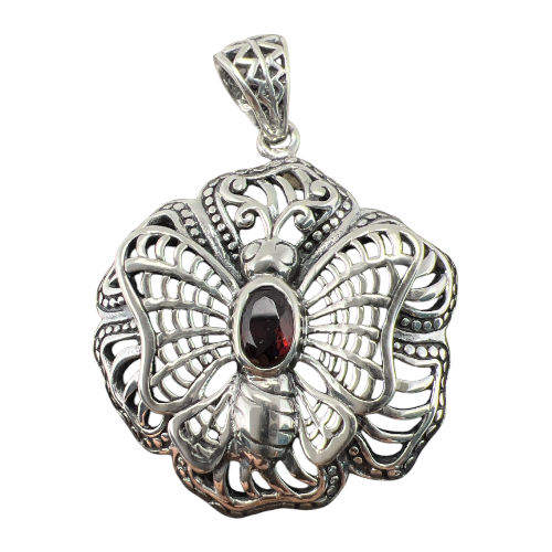 DIJE OXY MARIPOSA EN FLOR 5  CM  PLATA .925