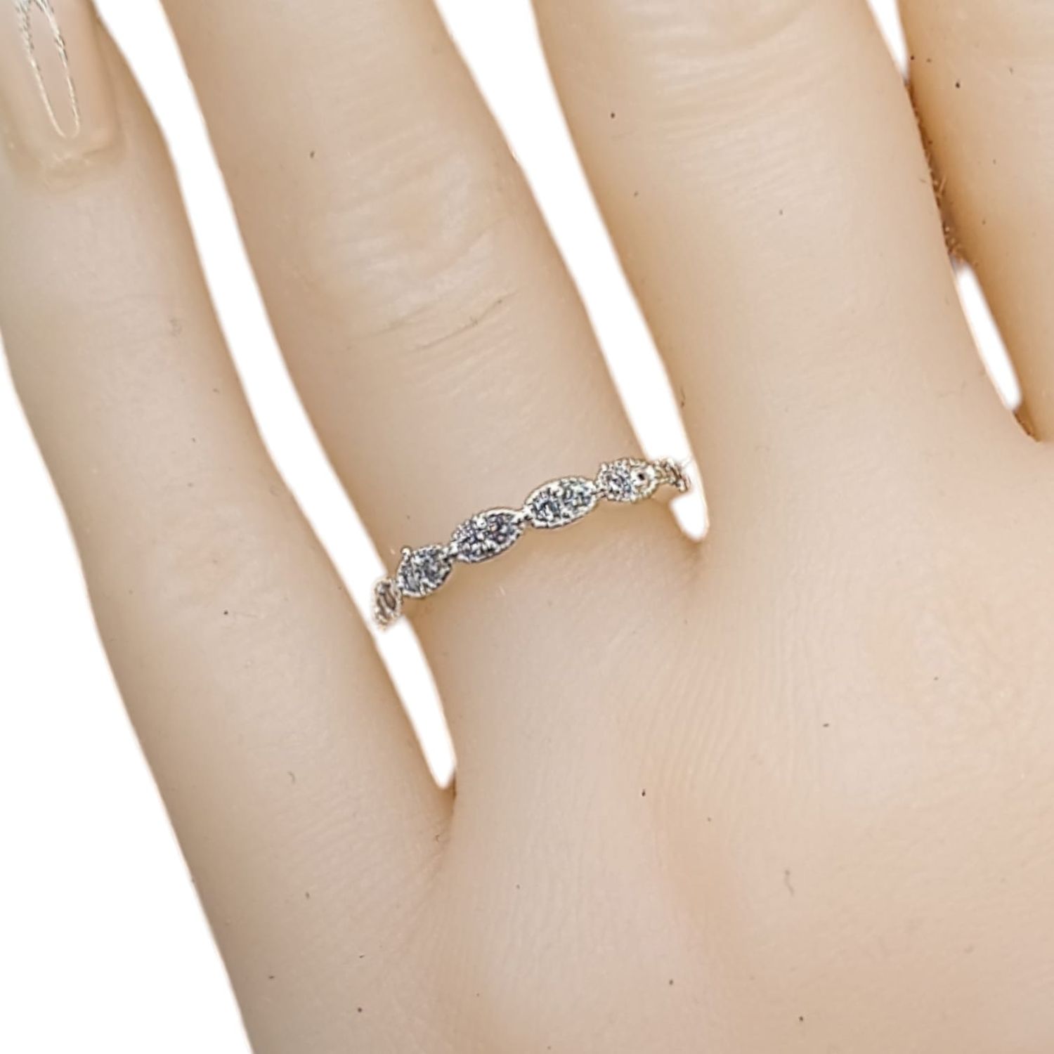 ANILLO CHURUMBELA CZ BLANCA # 7   PLATA .925