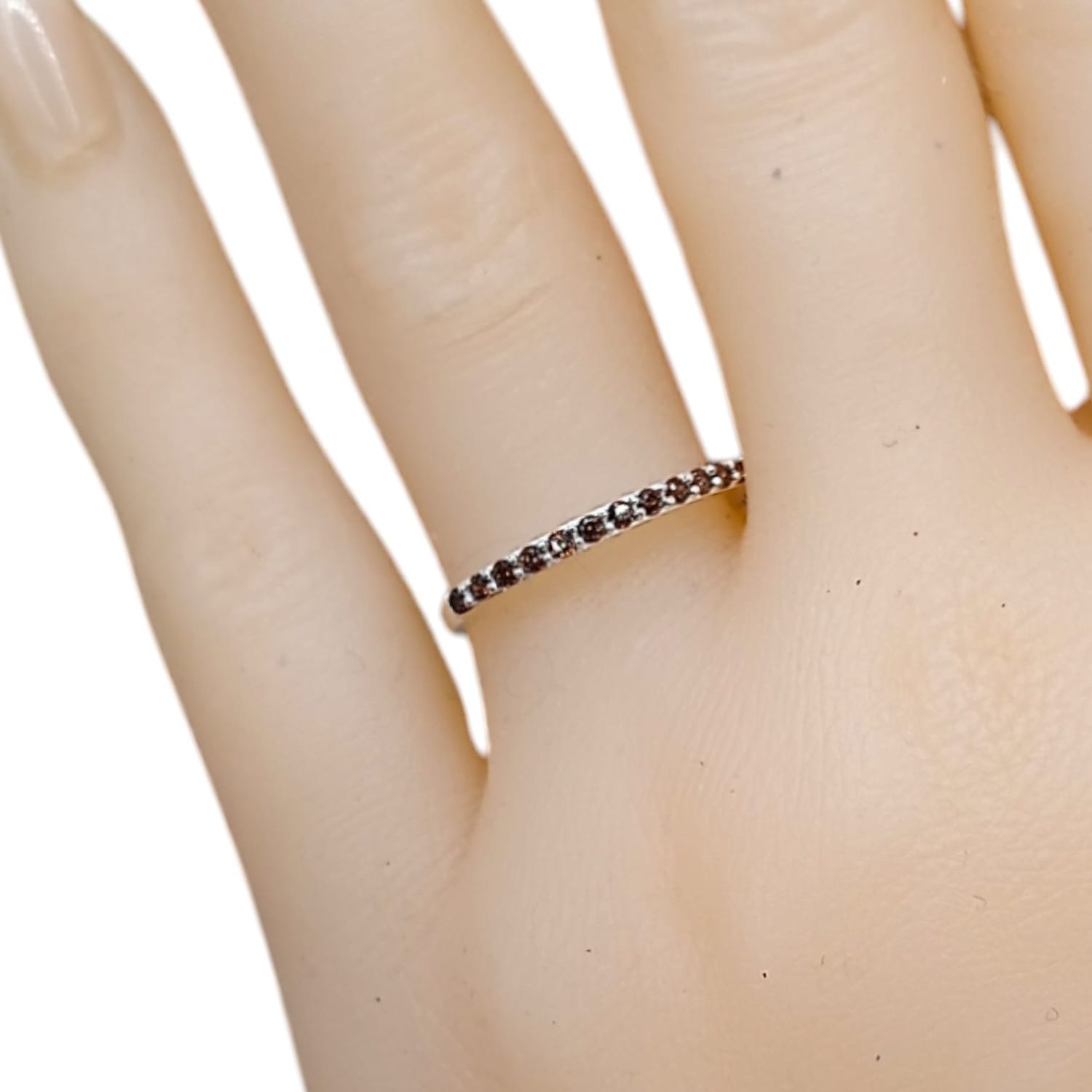 ANILLO CHURUMBELA CZ CHOCOLATE  # 5.5 PLATA .925