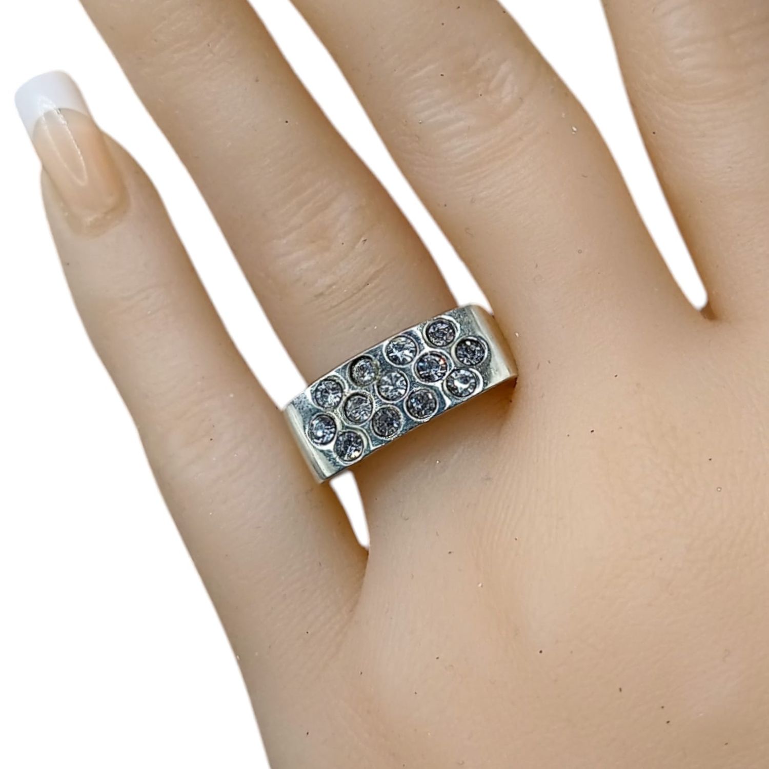 ANILLO SOLIDO UNISEX  CON CZ  #8