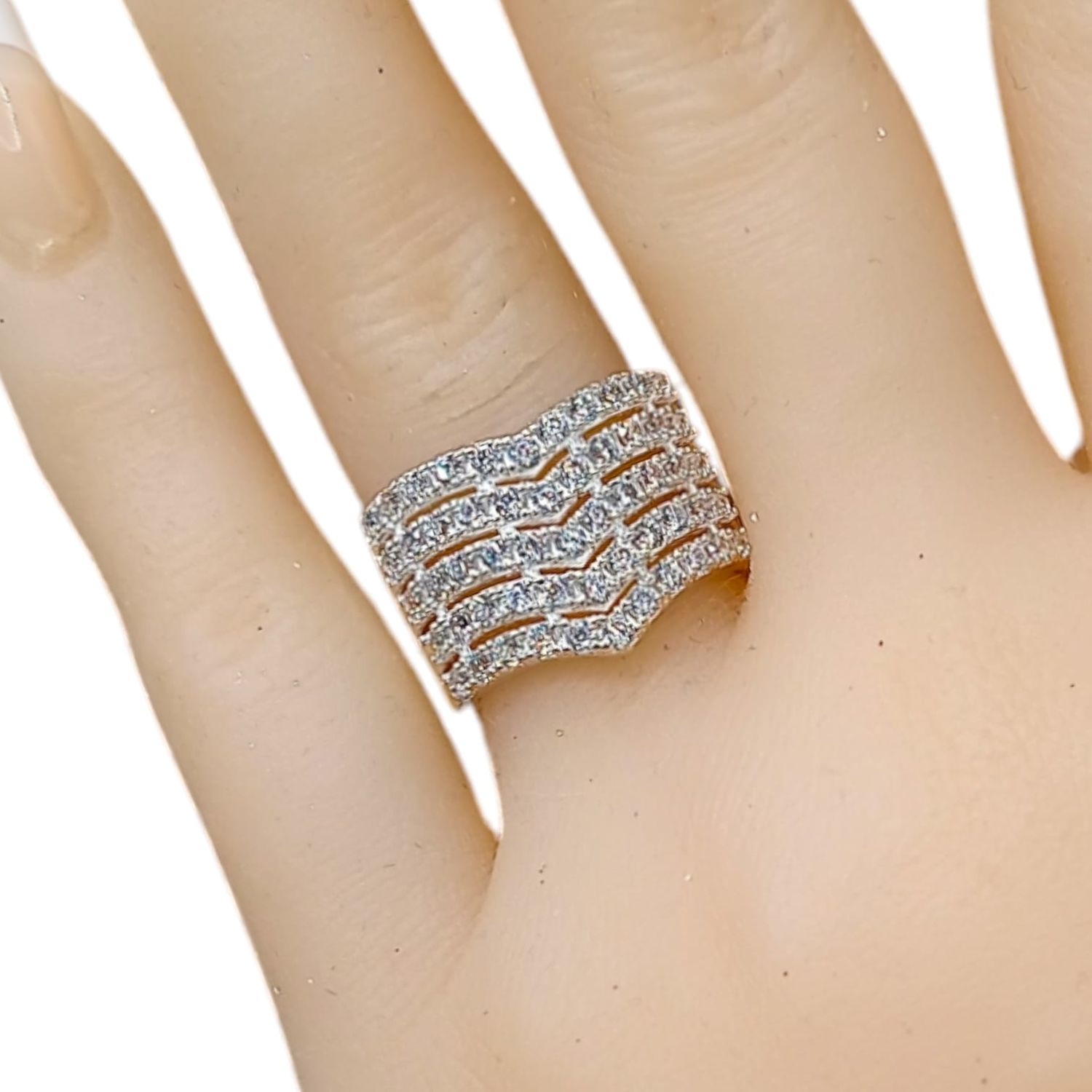 ANILLO FANCY CON CZ # 6  PLATA .925