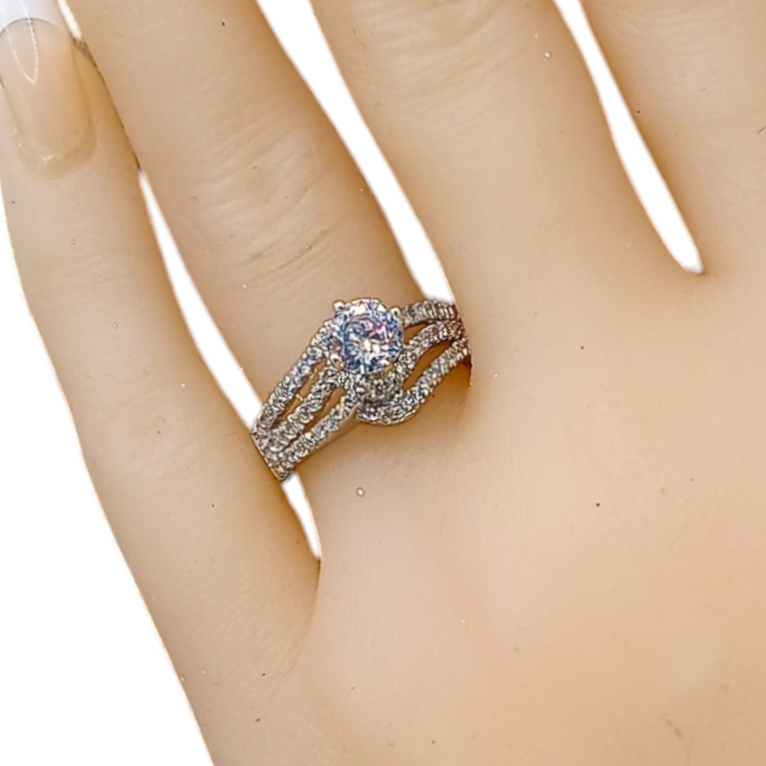 ANILLO SOLITARIO ELEGANT # 7 PLATA .925