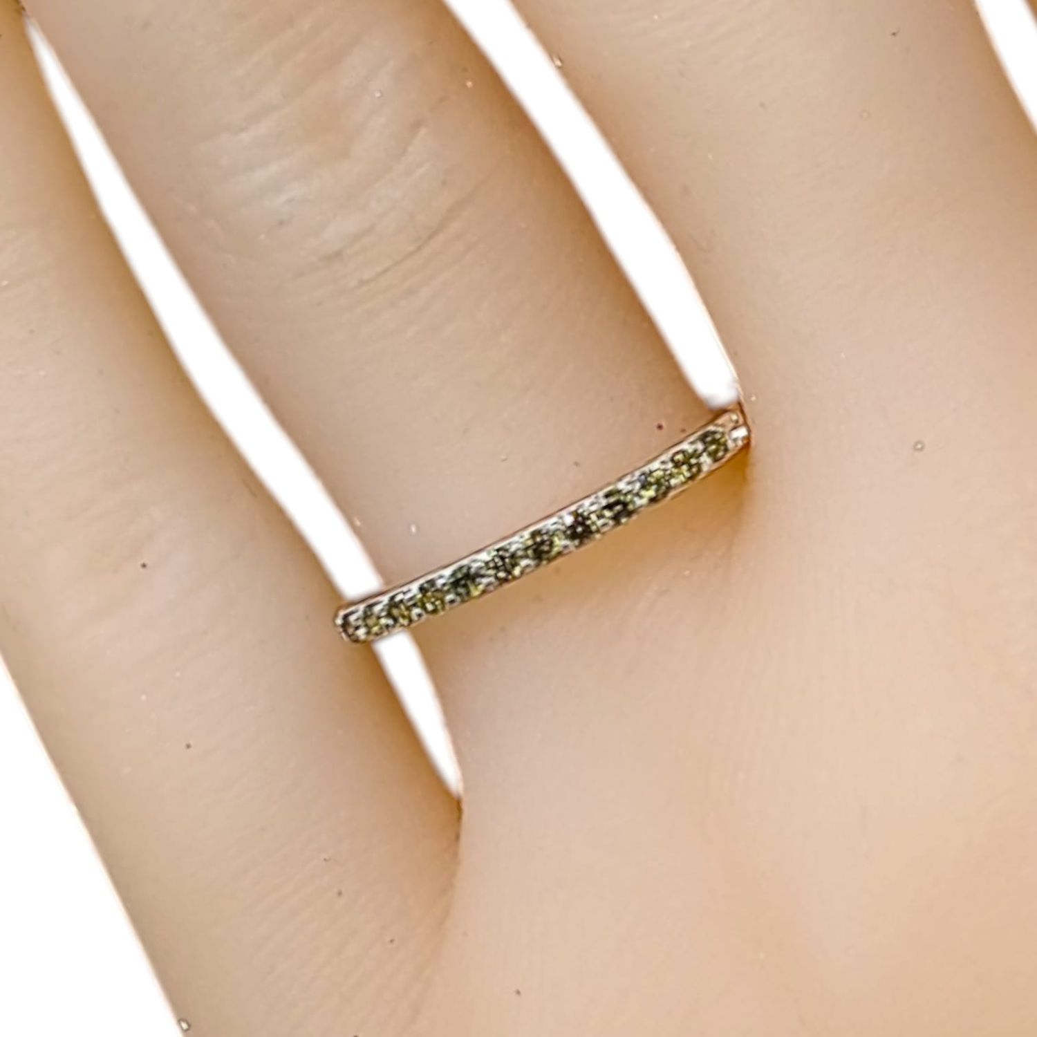 ANILLO ARGOLLA CZ VERDE OLIVO VARIAS MEDIDAS PLATA .925