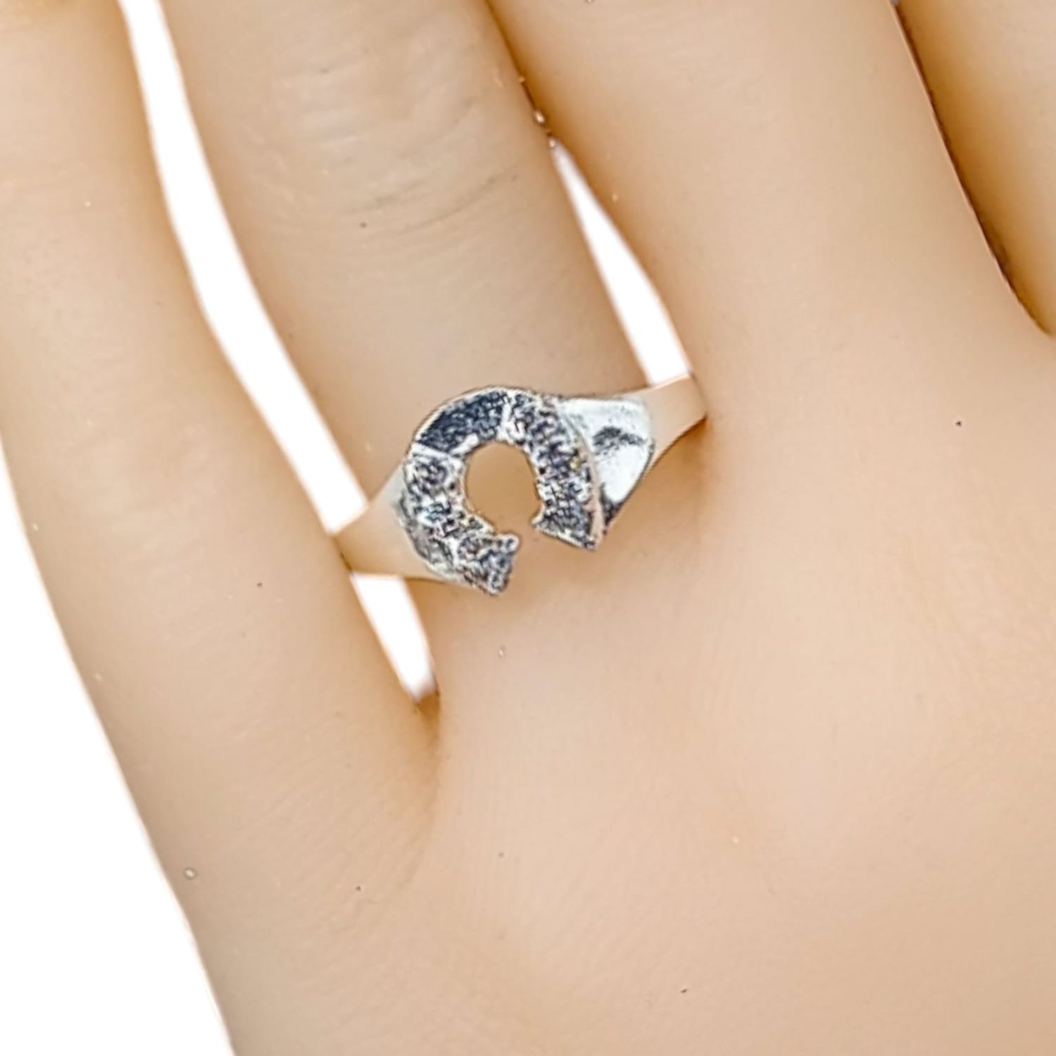 Anillo Herradura cz Blanco PLATA .925