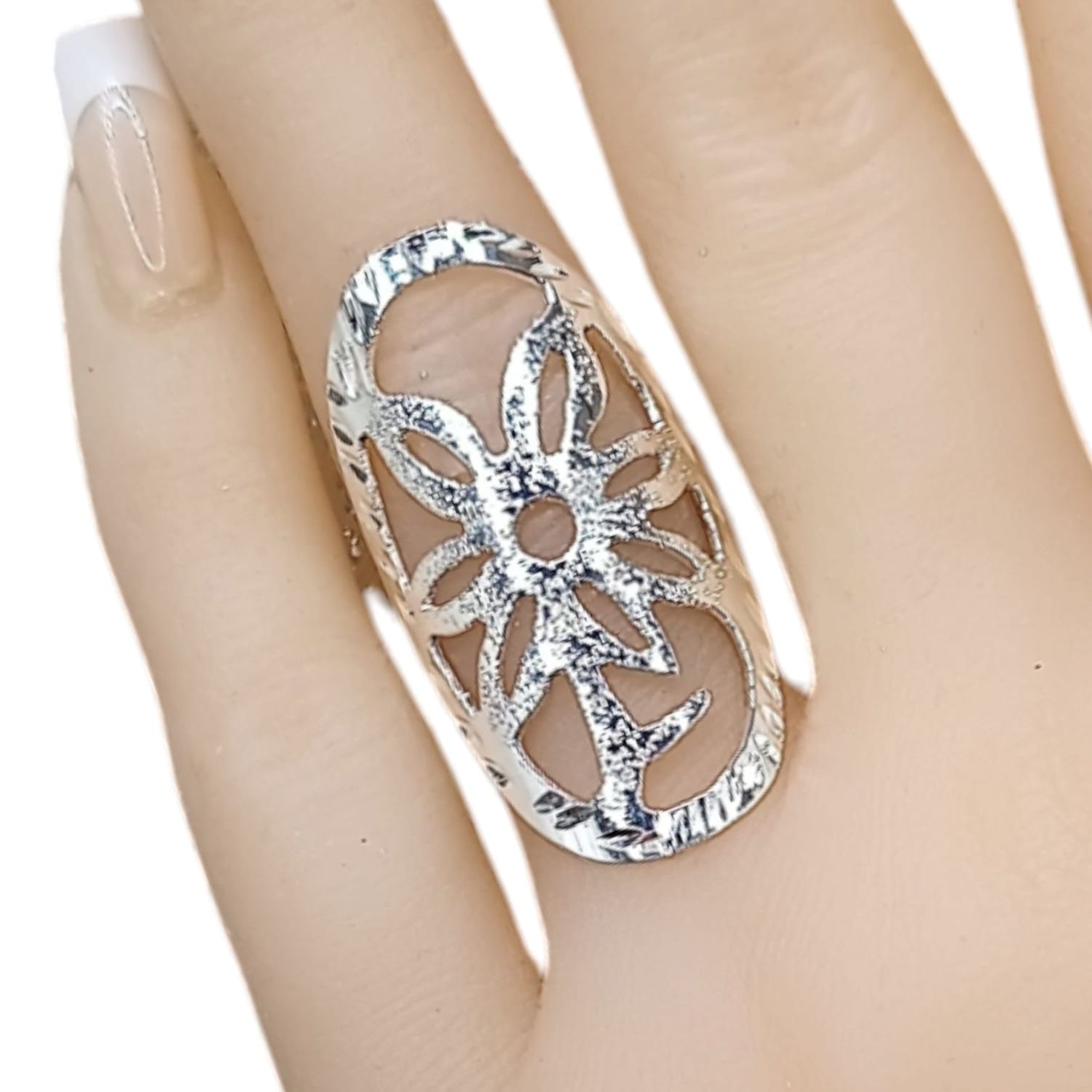 ANILLO FLOR VARIAS MEDIDAS PLATA .925