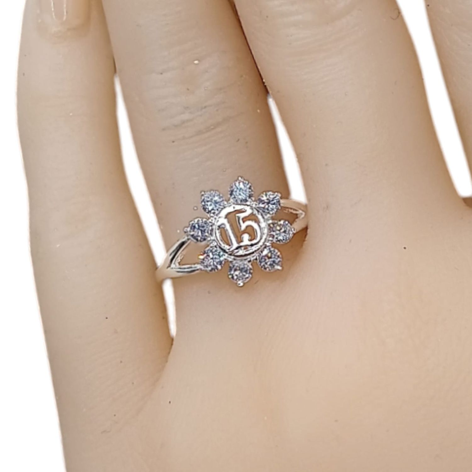 Anillo 15 años Roseta PLATA .925